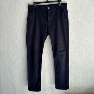 7 For All Mankind Mens Chino Pants 32 Straight Navy Cotton Blend Stretch Casual